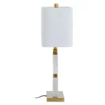 Ivory Shade White Marble Table Lamp