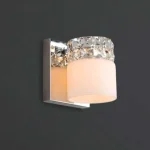 Modern Chrome Wall Light With White Shade