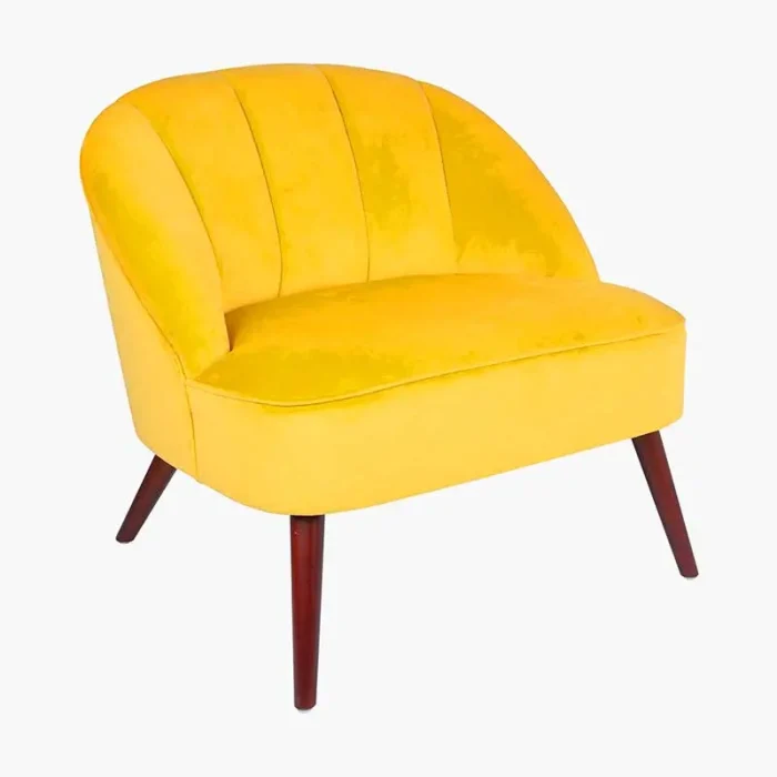 Ochre Velvet Cocktail Chair