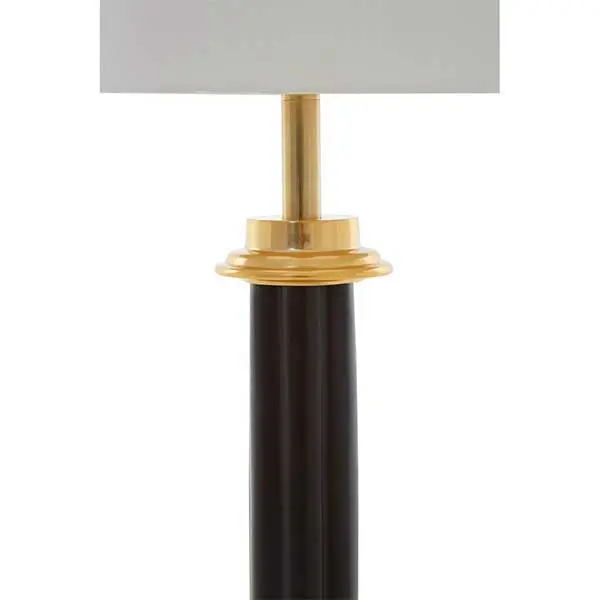 White Fabric Shade Column Table Lamp
