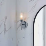 Frosted Chrome Effect Bathroom Wall Light