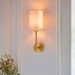 Modern Satin Brass Fabric Wall Light