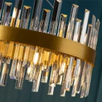 Gold Brushed Metal Large Pendant Light
