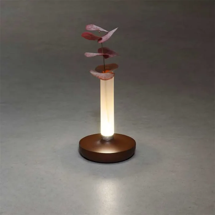 Frosted Vase Rust USB Table Lamp
