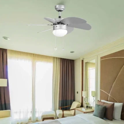 Grey Ceiling Fan With Pull Chain