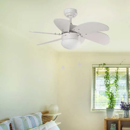 White Ceiling Fan With Pull Chain