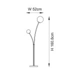 Dimensions of brushed gold floor lamp