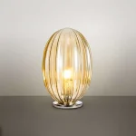 Table lamp with cognac glass shade