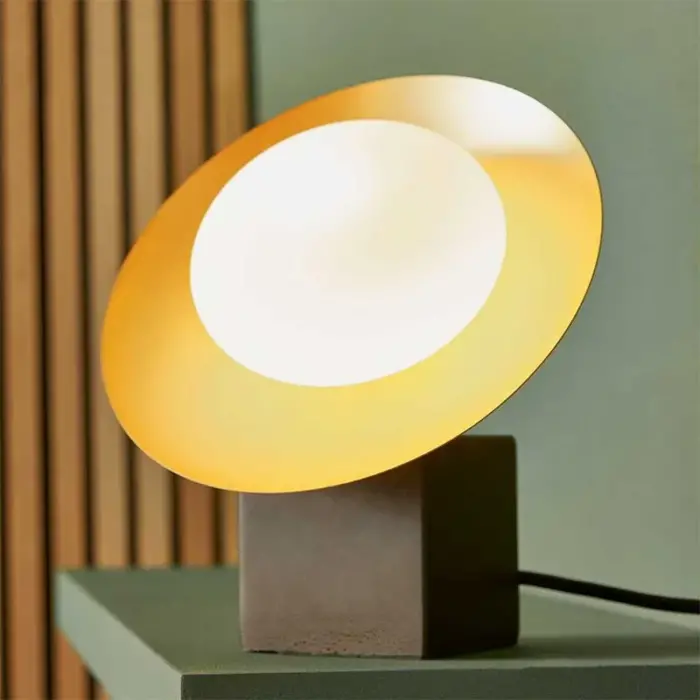 Gold & Black Dish Table Lamp