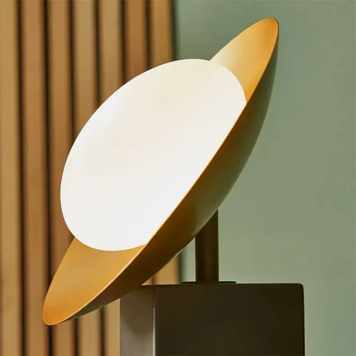 Gold & Black Dish Table Lamp