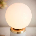 Opal blown glass shade table lamp