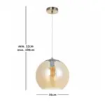 Amber Globe Large Single Pendant Light