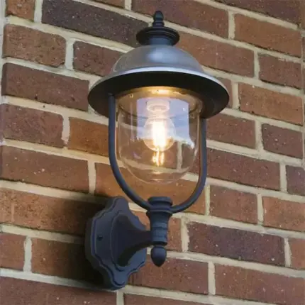 Black Upwards Outdoor Wall Lantern
