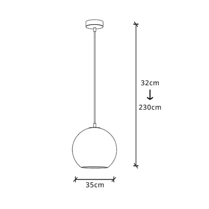 Clear Globe Glass Large Single Pendant Light