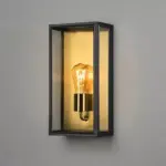 Matt Black Brass Outdoor Wall Light