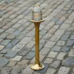 Modern nautical style brass bollard light