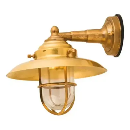 Oval Cage Brass Outdoor Wall Light