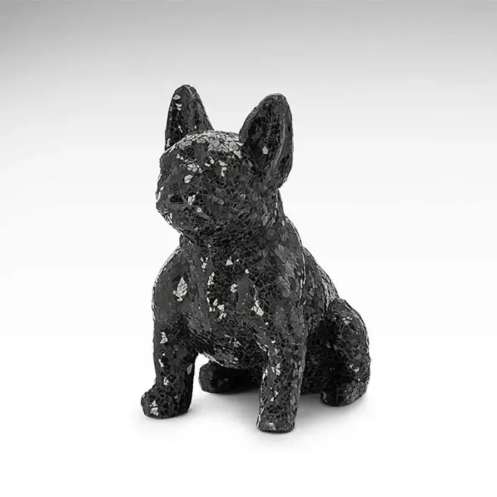Decorative Seated Black Bulldog Figure