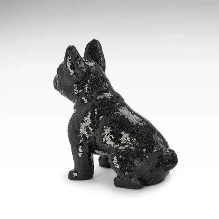 Decorative Seated Black Bulldog Figure