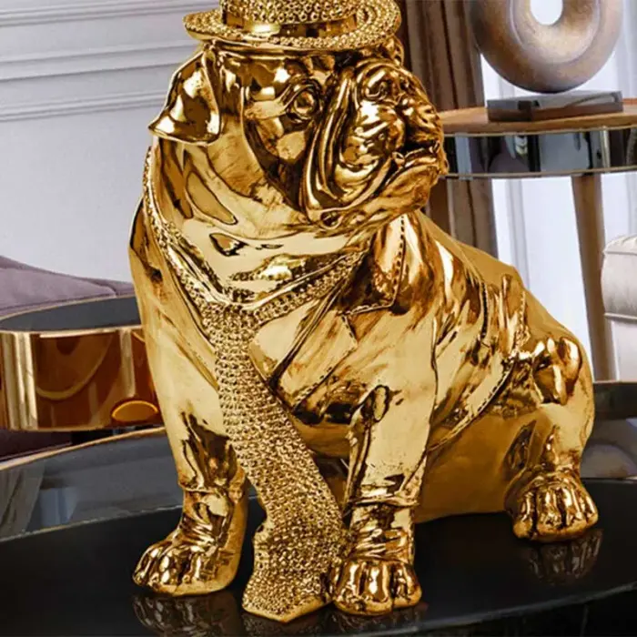 Gold Bulldog Decorative Figure