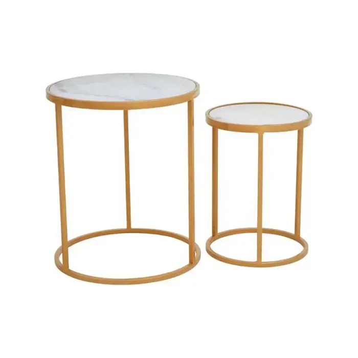 Marble Top Two Nesting Tables Set
