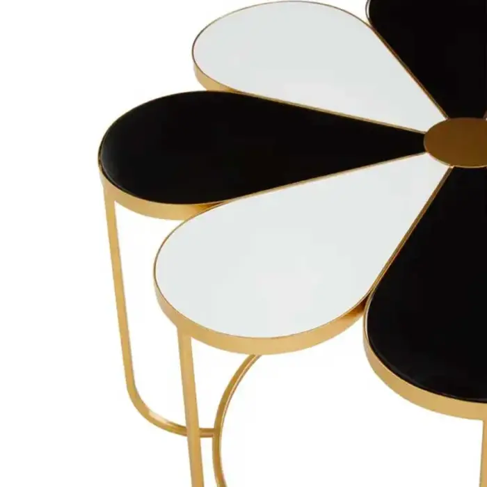 Black and White Top Petal Shape Coffee Table