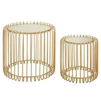 Set of 2 Wireframe Side Tables