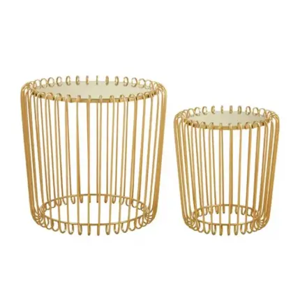 Set of 2 Wireframe Side Tables