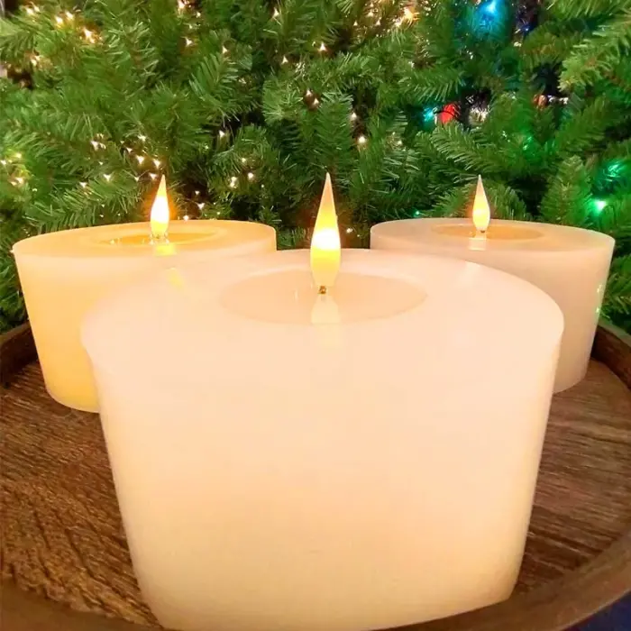 White Battery Operated LED Pillar Candle