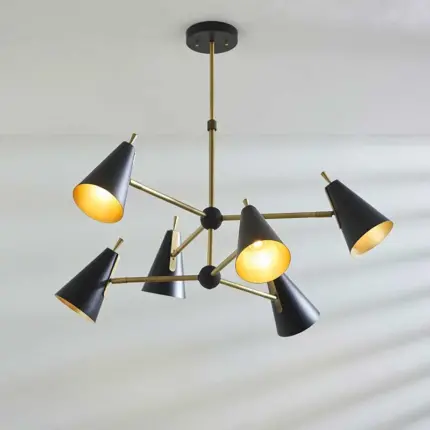 Modern matt black adjustable heads ceiling pendant light for living room, bedroom, dining room or hallway