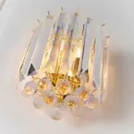Brass Effect Crystal Droplets Wall Light