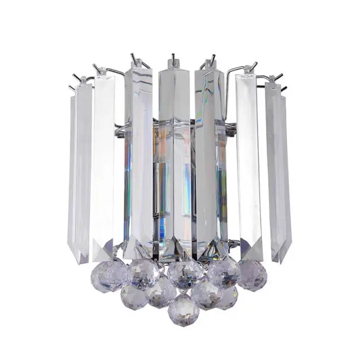 Chrome Effect Crystal Droplets Wall Light