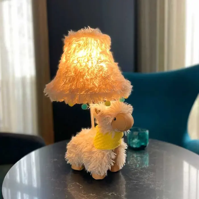 Fluffy the alpaca table lamp children's room lighting