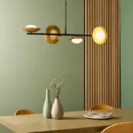 Gold & Black Dish Linear Pendant Light