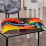 Multi Colour Glass Art Bowl