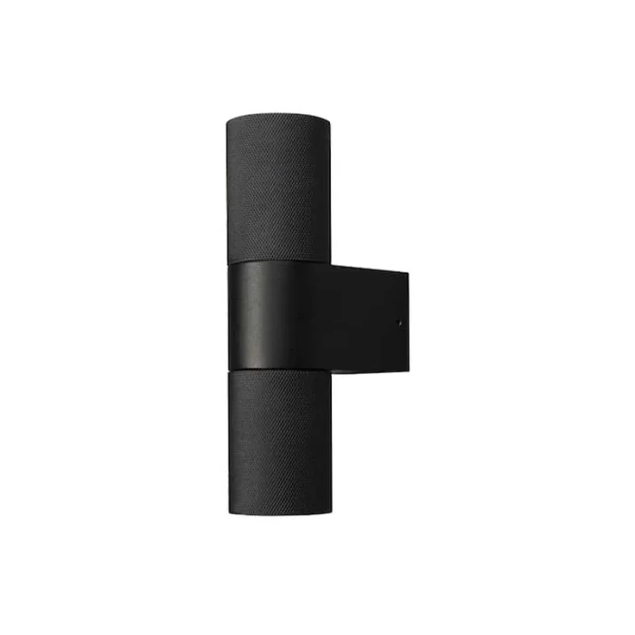 Black up & down outdoor wall light for patio, entrance and garden areas