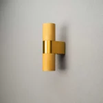 Gold up & down outdoor wall light for patio, entrance and garden areas