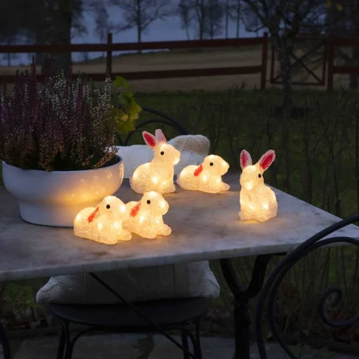 LED Acrylic Rabbits Garden Decoration
