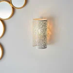 Indoor decorative wall light in matt ivory paint finish