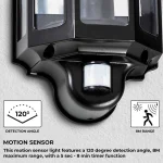 Satin Black Outdoor Wall Light With PIR Sensor