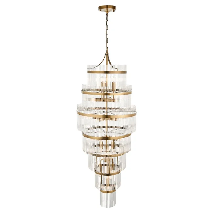 21 light multi tiered glass chandelier pendant light