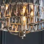 3 light pendant light in bright nickel finish with clear glass