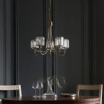 5 light pendant light in bright plated nickel finish