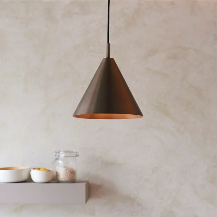 Single pendant light in antique bronze finish