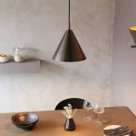 Single pendant light in antique bronze finish