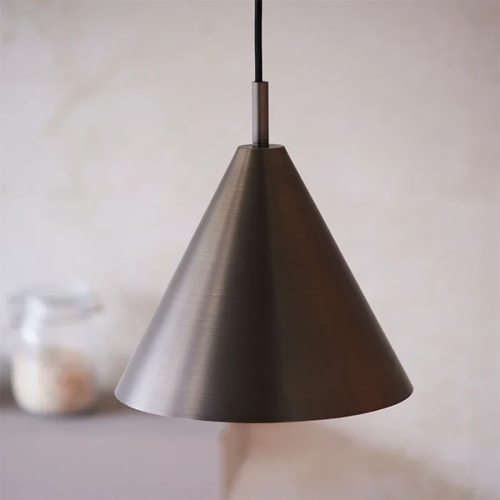 Single pendant light in antique bronze finish