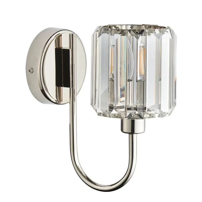 Wall light in bright nickel plated finish