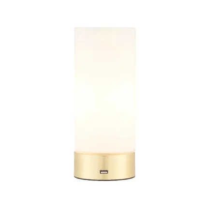 Dual purpose table lamp in brushed brass finish