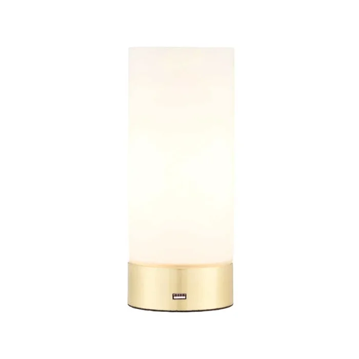 Dual purpose table lamp in brushed brass finish