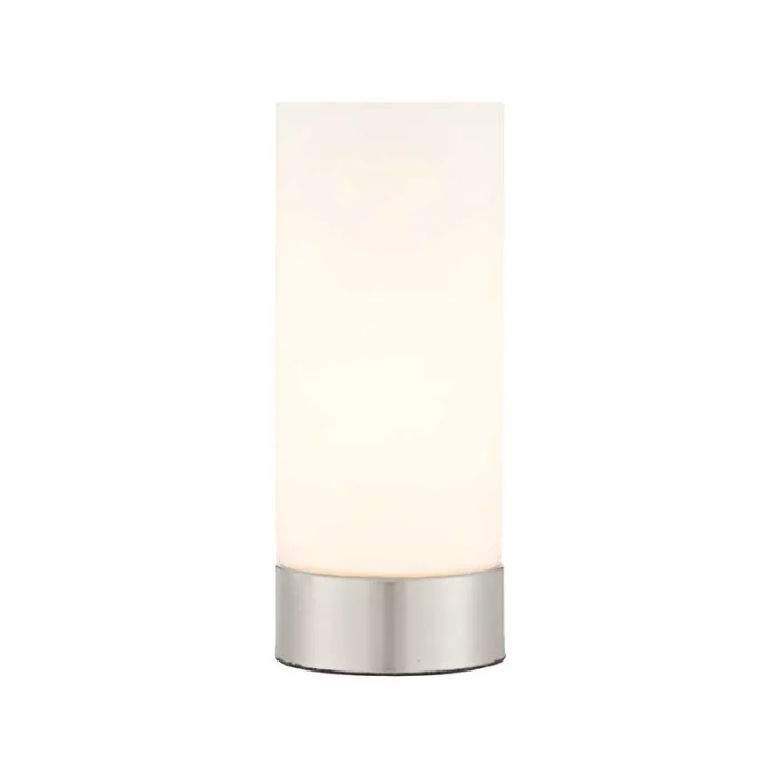 Dual purpose table lamp in brushed nickel finish